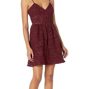 BB Dakota Size 2 Maroon Lace Mini Dress